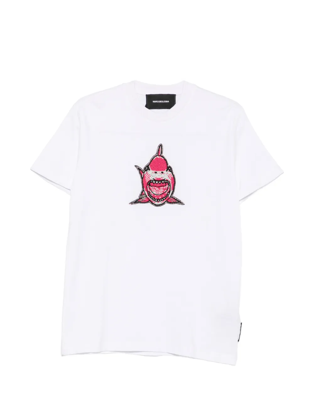 Marco Bologna bead-embellished shark T-shirt - Bianco