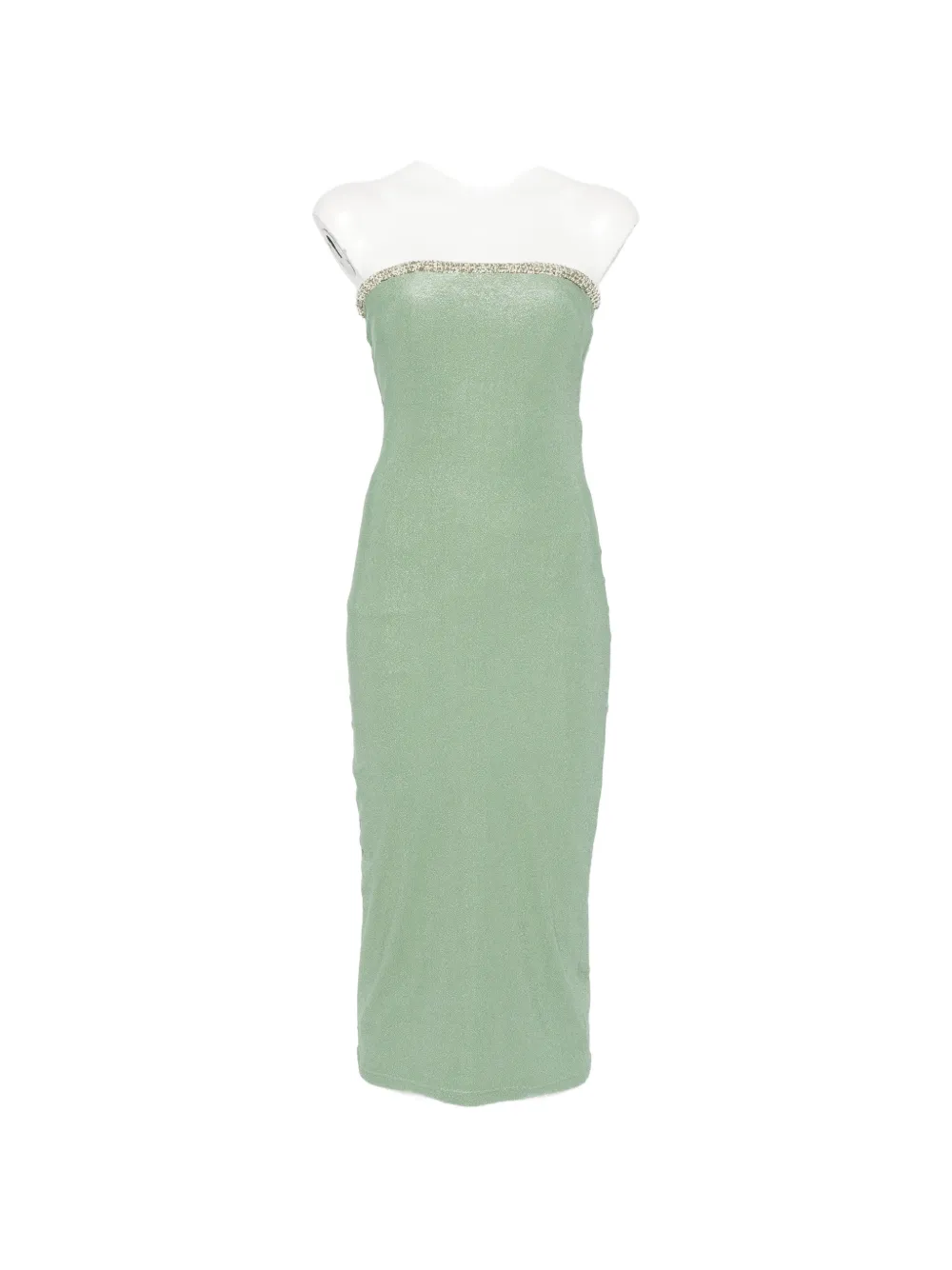Água de Coco crochet-trim strapless midi dress - Green