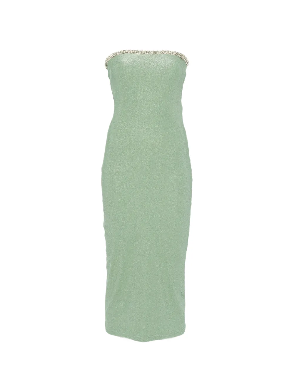 Água de Coco crochet-trim strapless midi dress - Grün