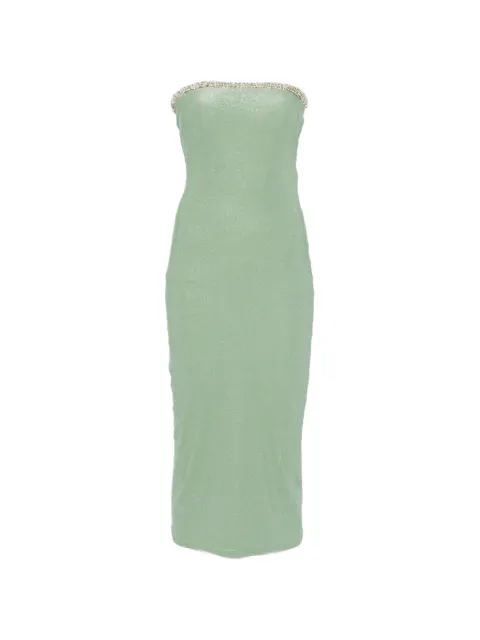 Água de Coco crochet-trim strapless midi dress
