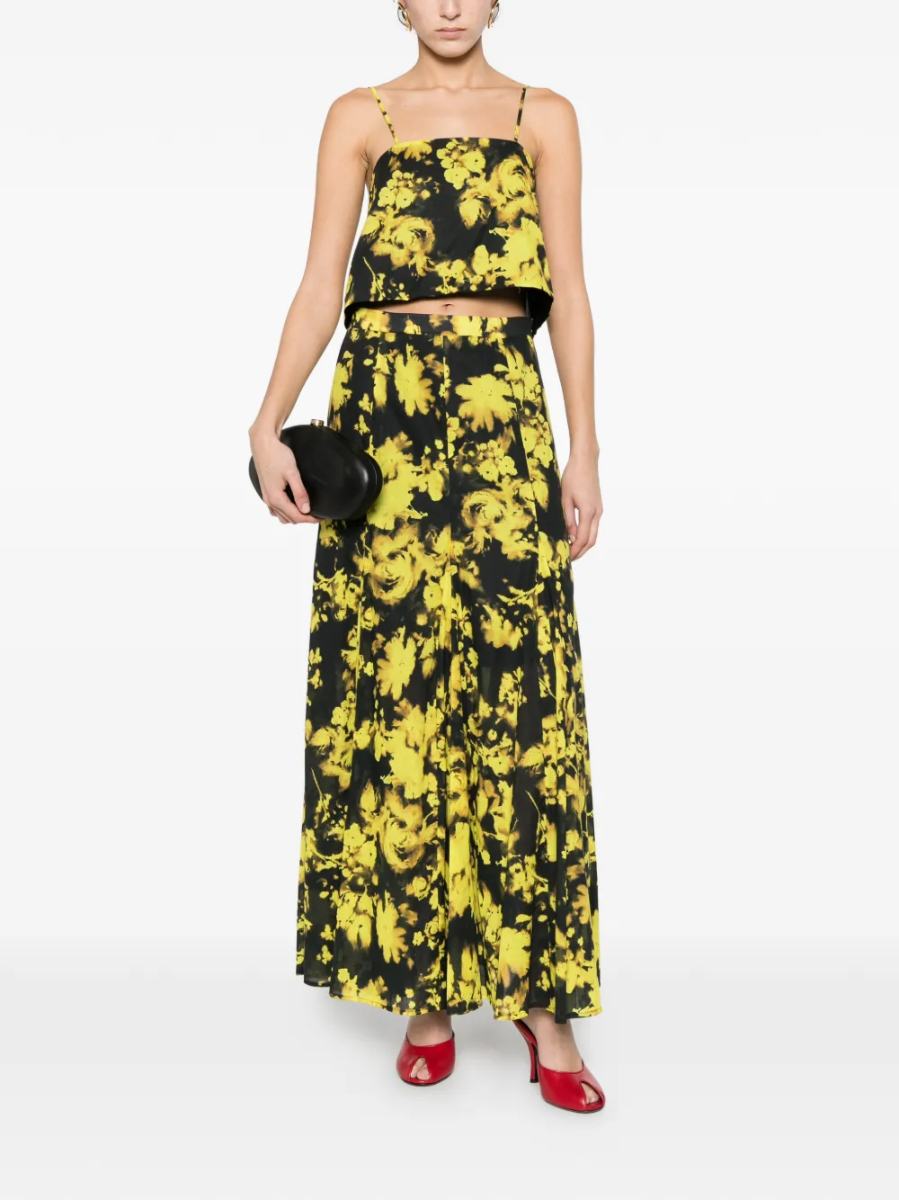  Erika Cavallini Floral-pattern Top - Black 