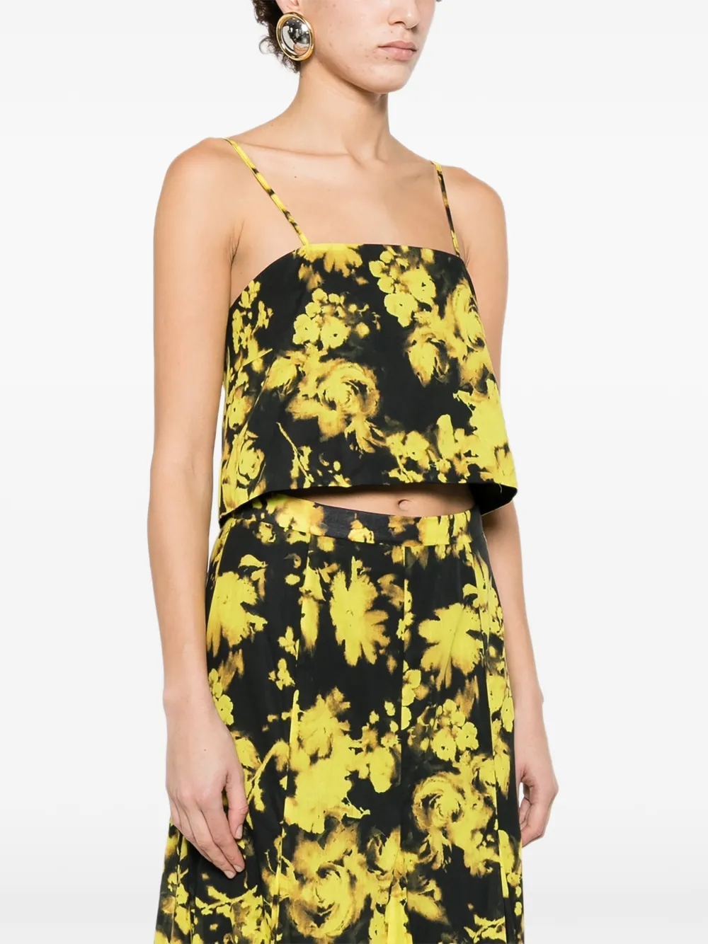  Erika Cavallini Floral-pattern Top - Black 