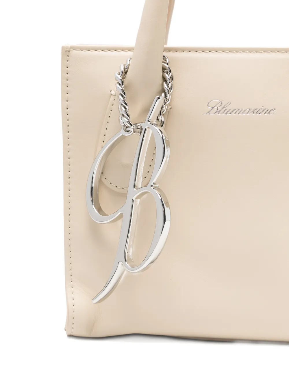 Blumarine Small Chain-charm Tote Bag In Neutral