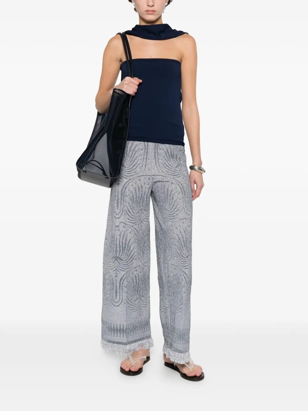  Circus Hotel Cut-out Top - Blue 
