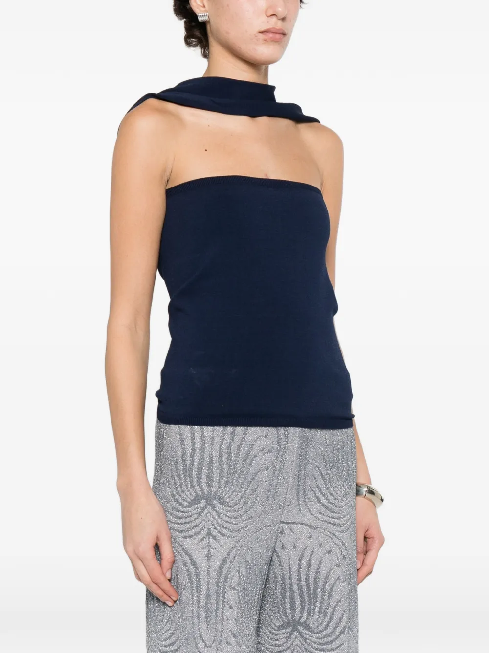  Circus Hotel Cut-out Top - Blue 