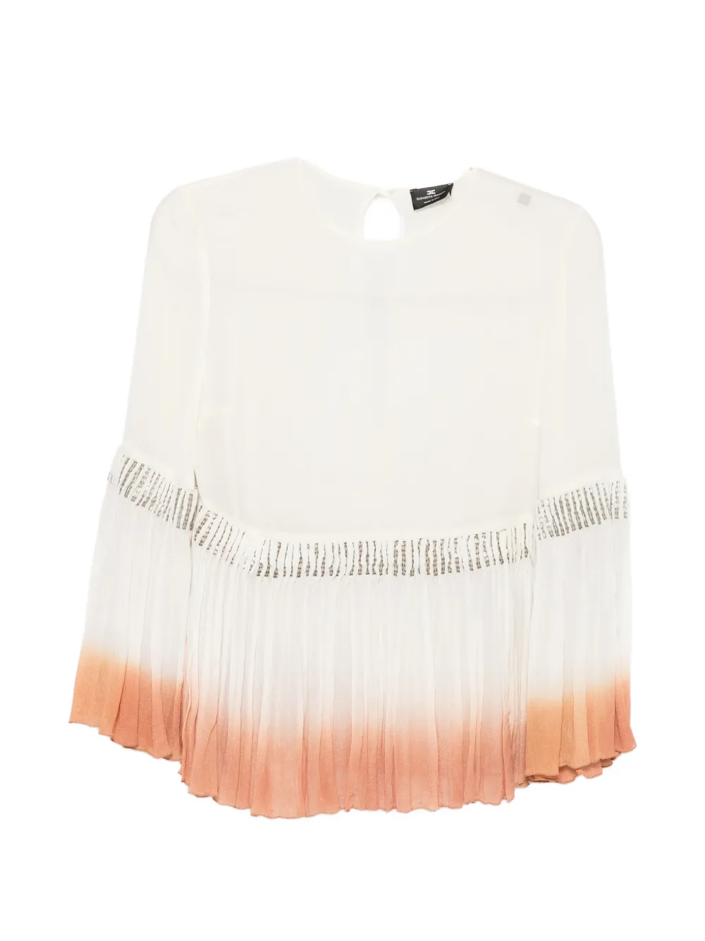 Elisabetta Franchi pleated ombré-effect top - Bianco