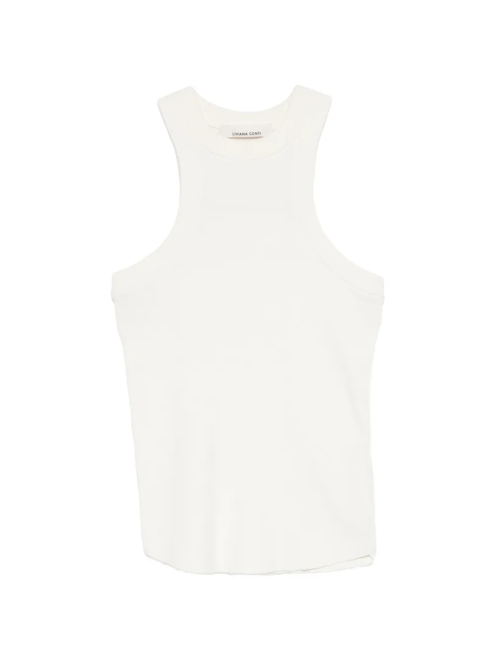 Liviana Conti ribbed-knit racerback top - Bianco