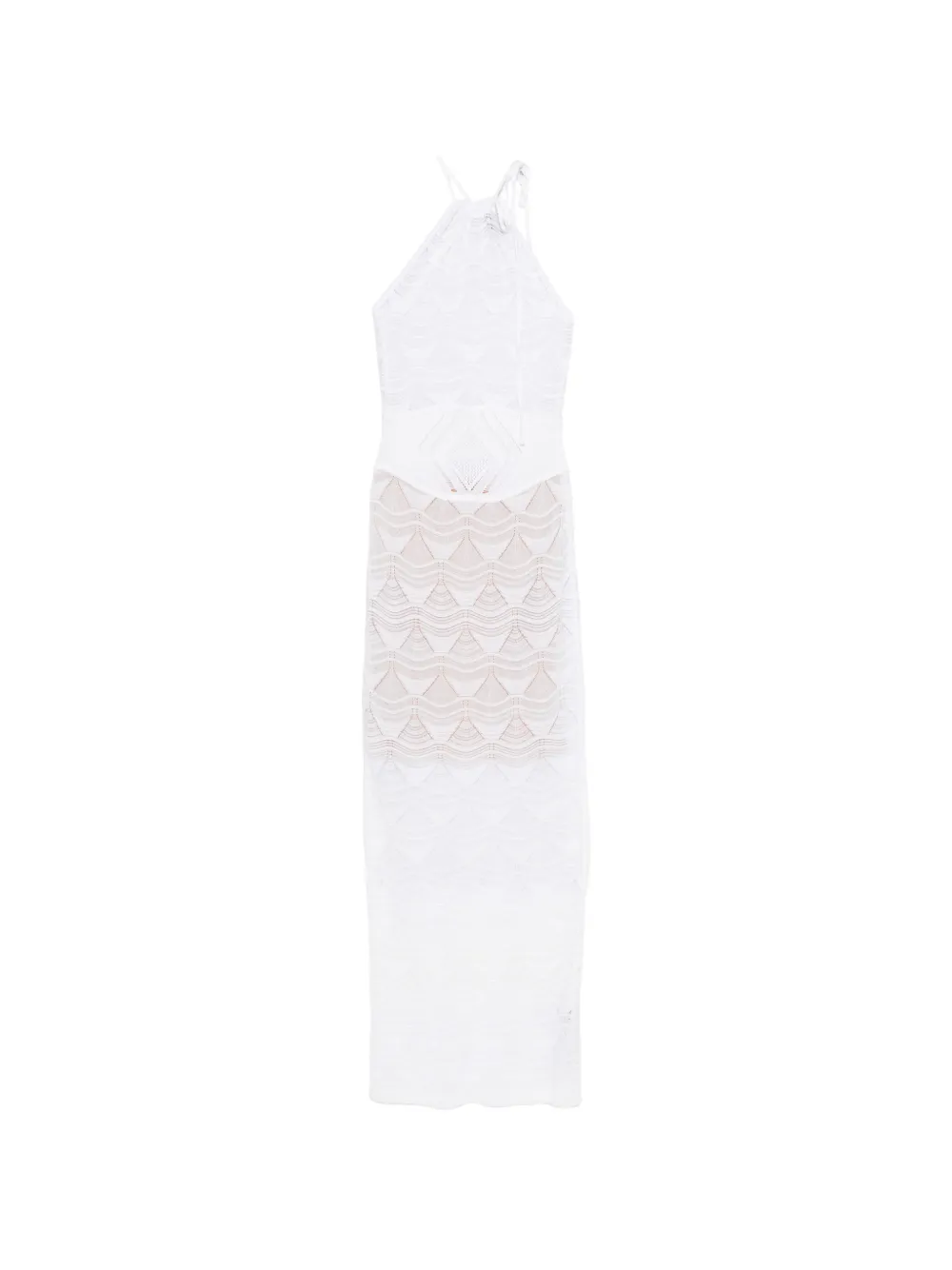 Just Cavalli tie-neck pattern dress - Bianco