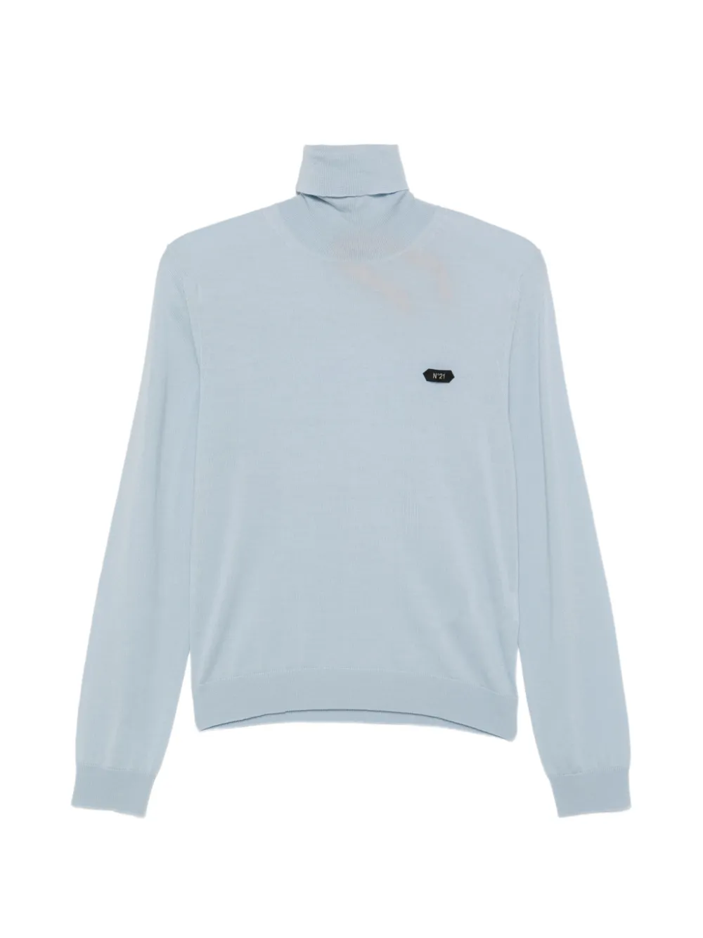 Nº21 logo-patch turtleneck sweater - Blu