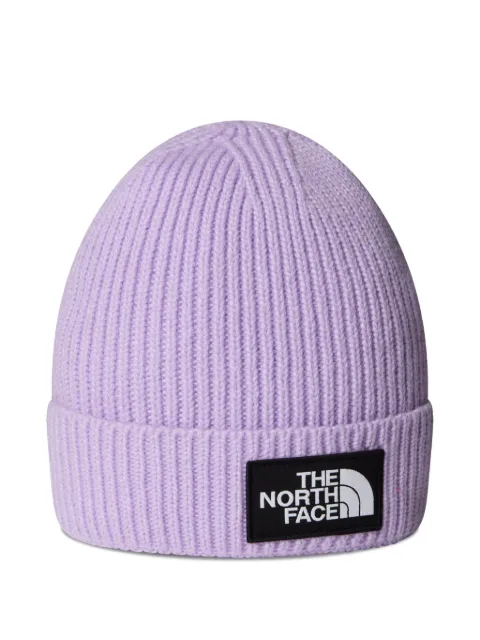 The North Face Kids gorro tejido de canalé con parche del logo