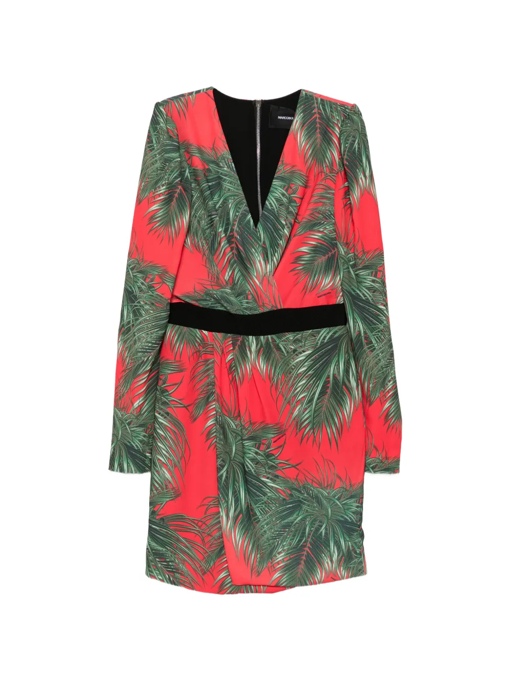 Marco Bologna palm-print wrap-style mini dress - Rosso