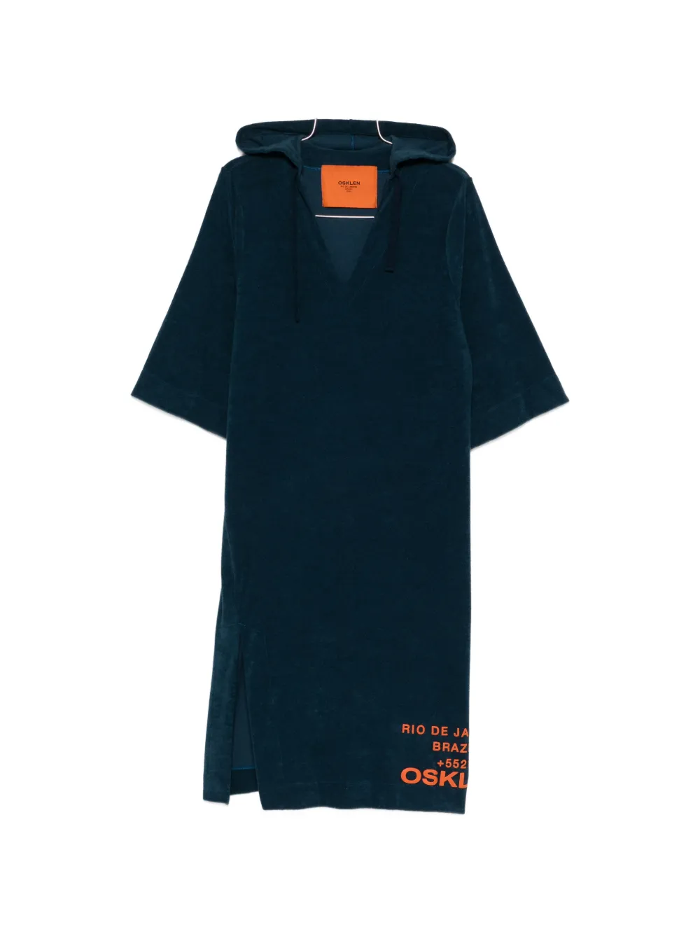 Osklen hooded V-neck dress - Blu