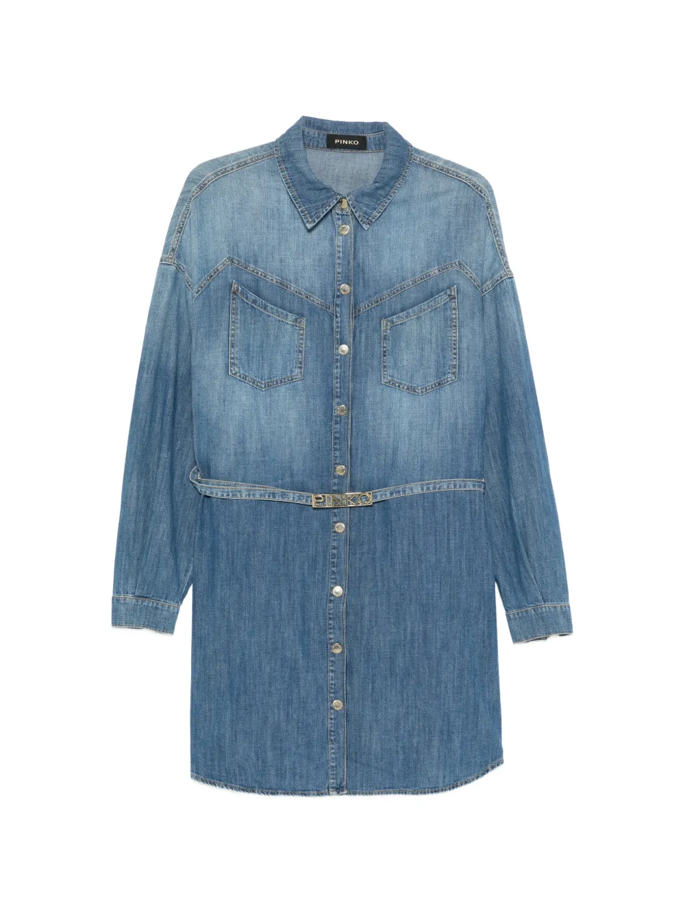 PINKO front pocket belted dress - Blau