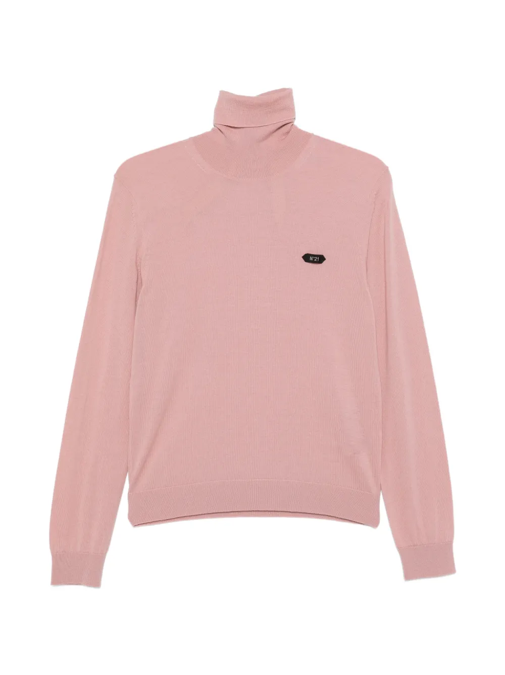 Nº21 logo-plaque roll-neck sweater - Rosa