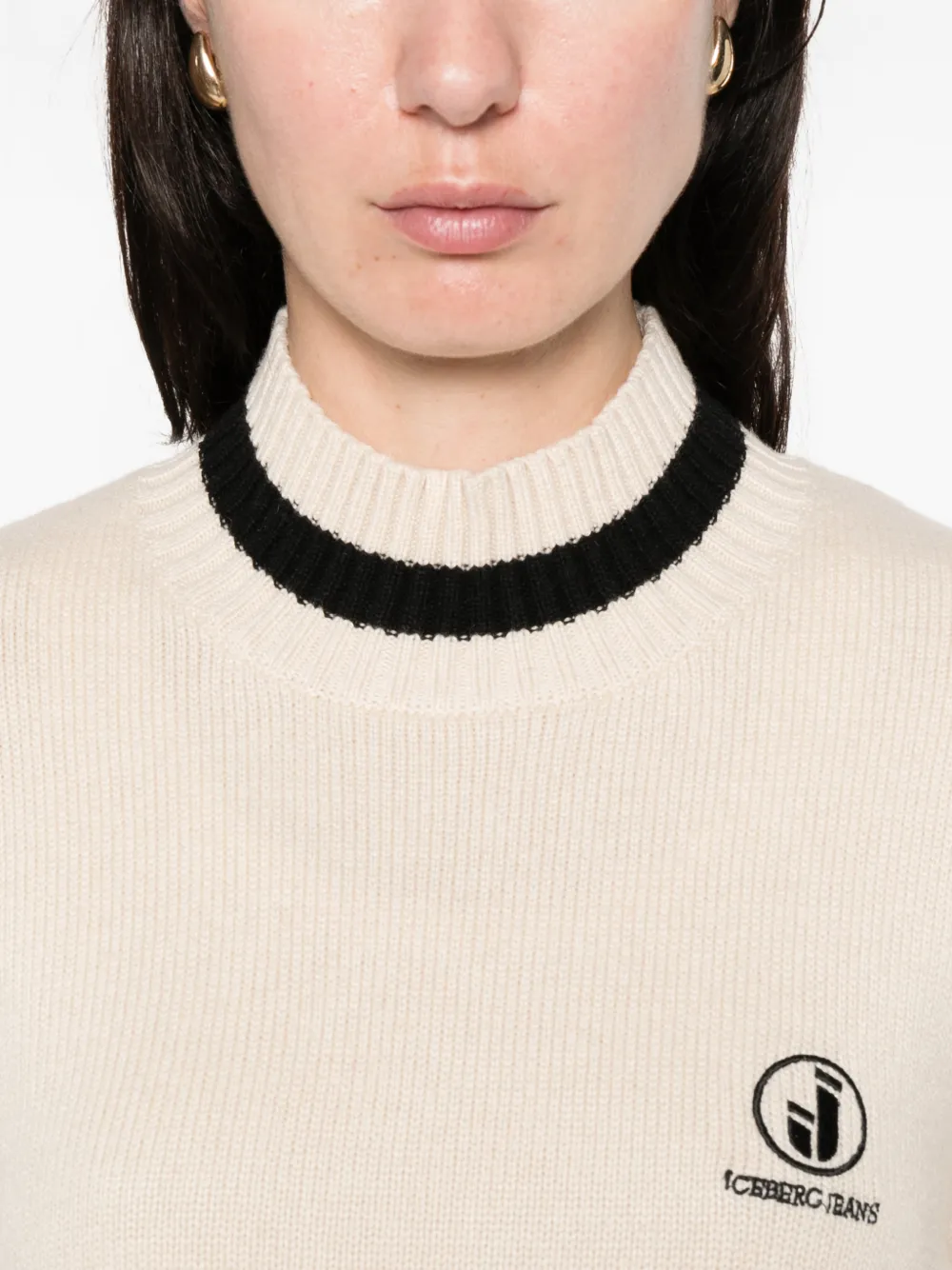 Iceberg Trui met geborduurd logo Beige