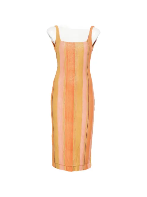 Água de Coco striped scoop-neck midi dress