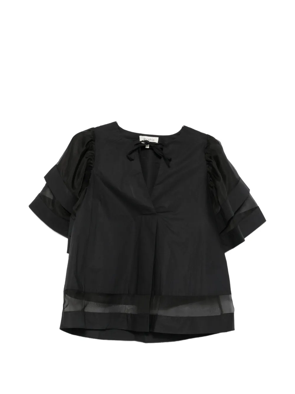 PSOPHIA Blusa semi trasparente - Nero