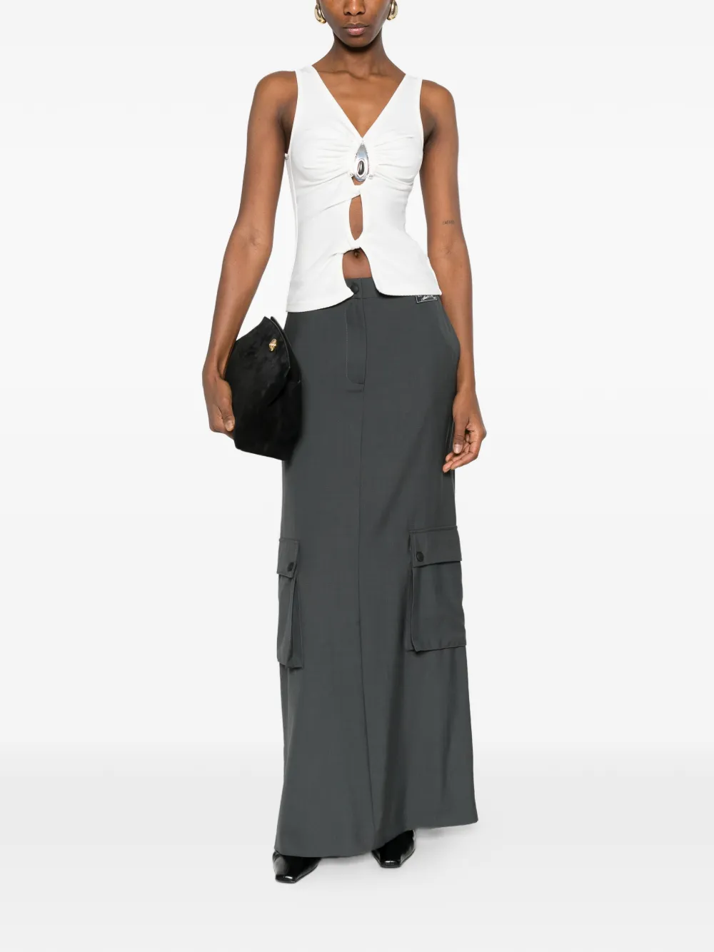  Erika Cavallini Cargo-pocket Maxi Skirt - Grey 