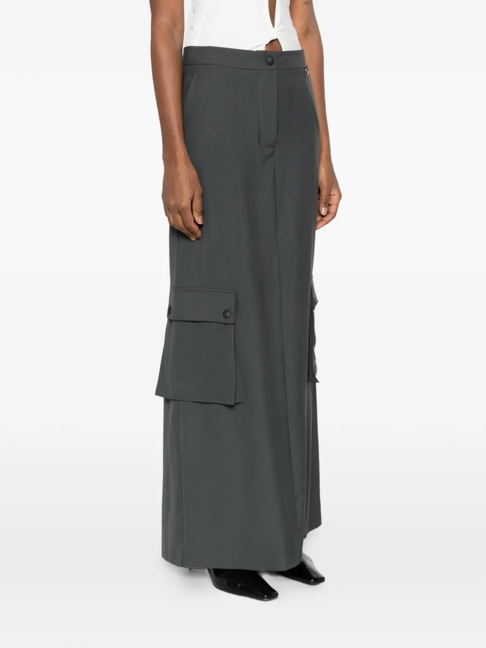 Erika Cavallini Cargo-pocket Maxi Skirt - Grey 