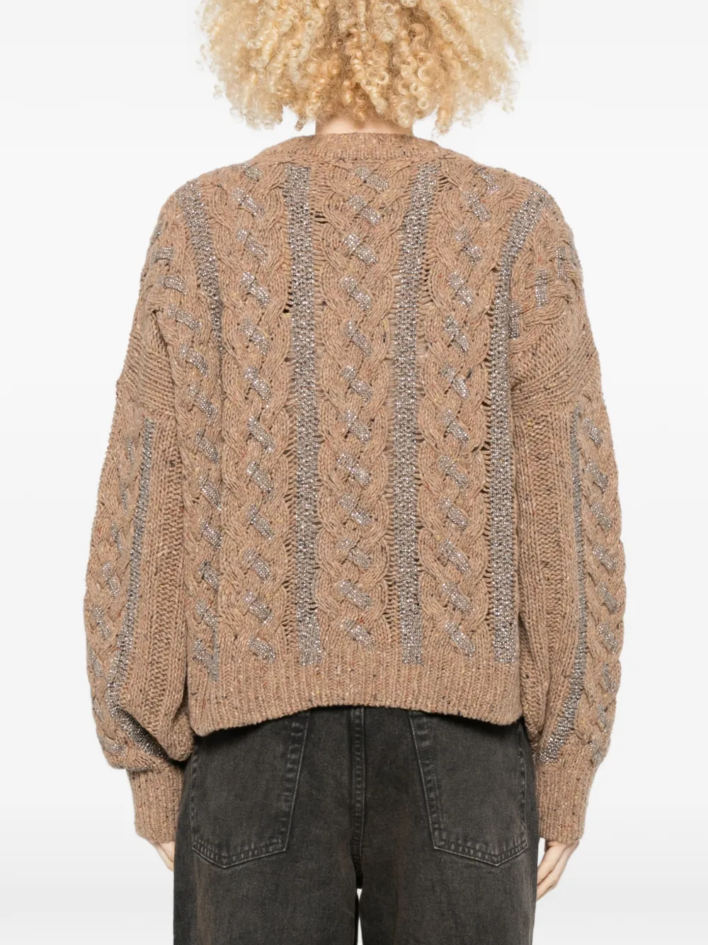 PINKO Kabelgebreide trui Beige