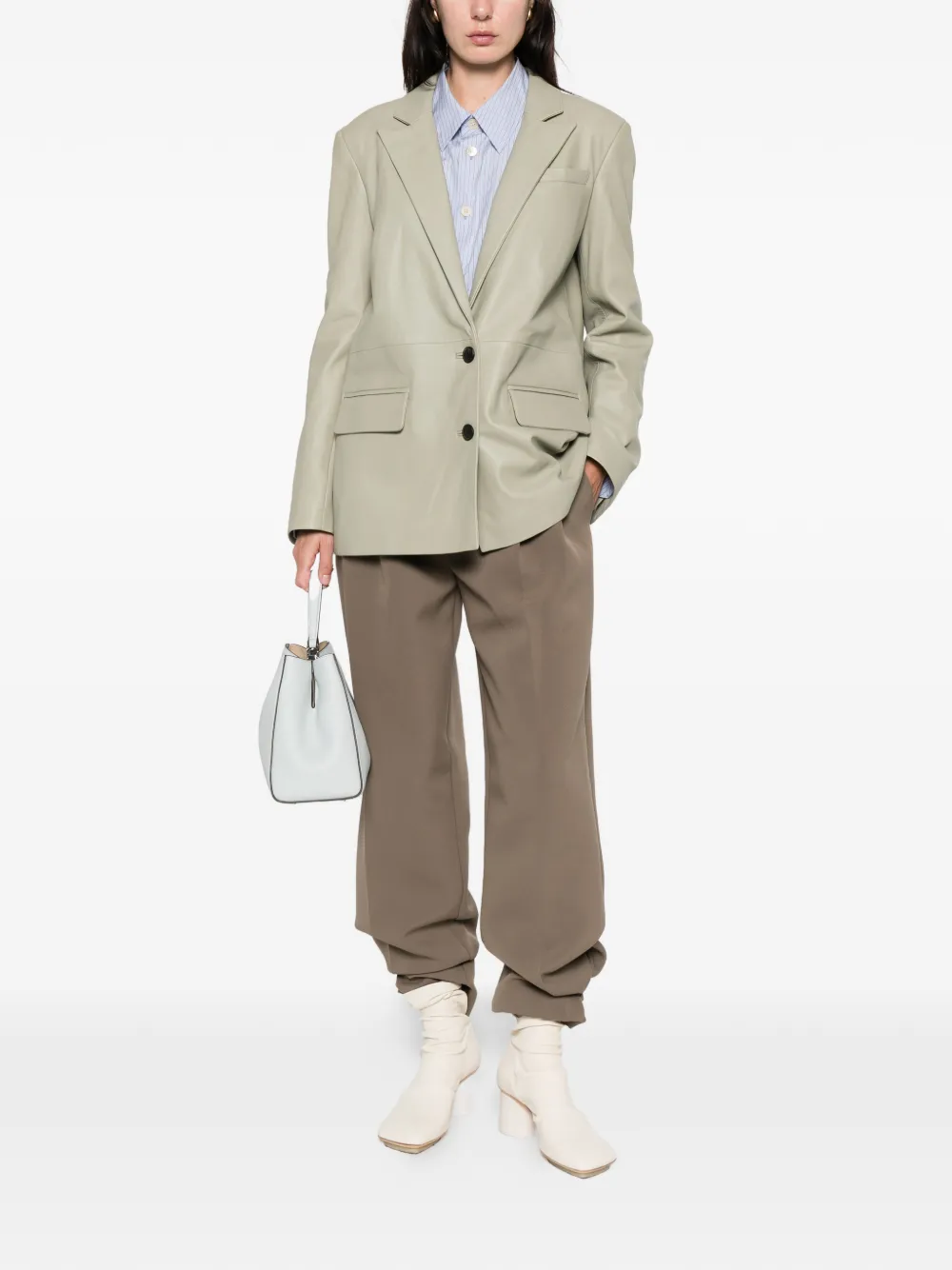 Halfboy button leather jacket | Leather Jackets | Image 2