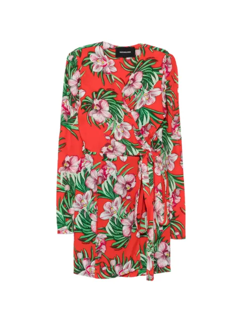 Marco Bologna vestido mini con diseño cruzado y estampado floral