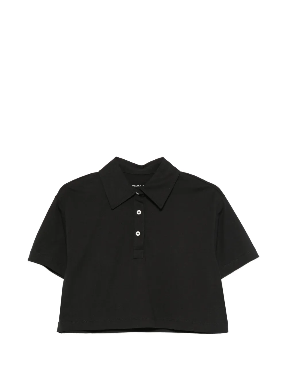 Liviana Conti cropped polo-collar polo top - Nero