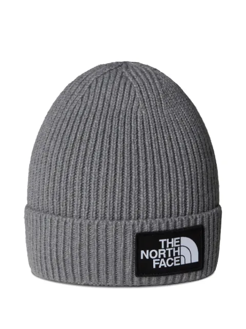 The North Face Kids ribbed-knit logo-patch beanie