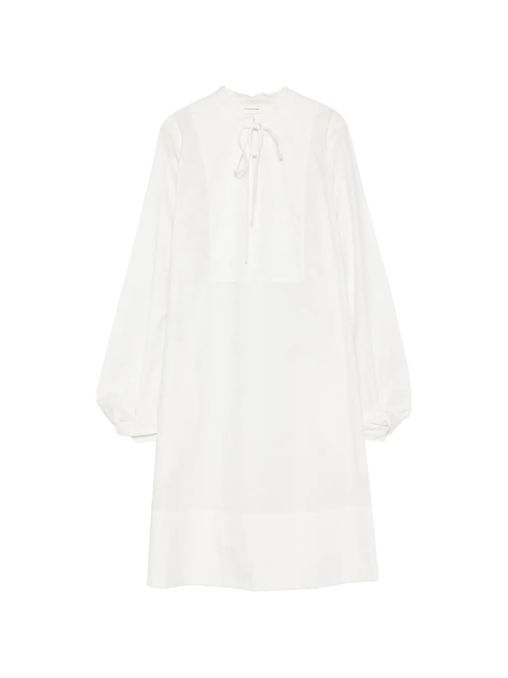 By Malene Birger Minikleid mit Schleifenkragen und Puffärmel - Weiß