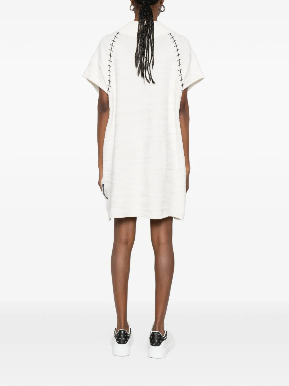 Just Cavalli Mini-jurk met V-hals en gestikt detail Wit