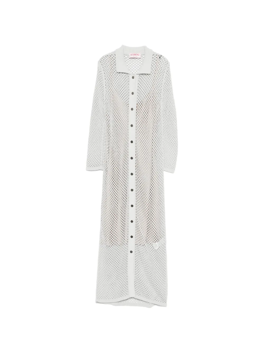 Iceberg collared buttoned maxi dress - Grigio