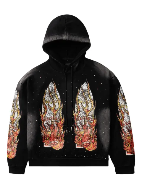 Who Decides War Flames Glass hoodie