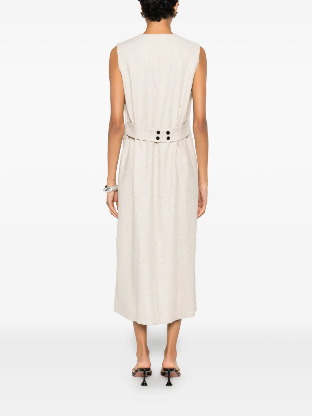 By Malene Birger Asadin mouwloze button-up midi-jurk Beige