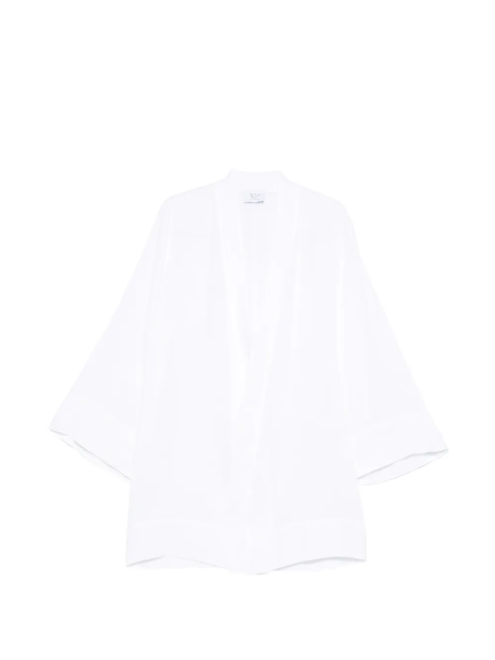 mvp wardrobe Camicia in lino con cintura - Bianco