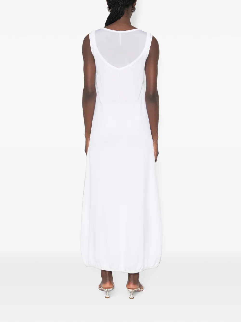 Liviana Conti Mouwloze maxi-jurk met gelaagd design Wit
