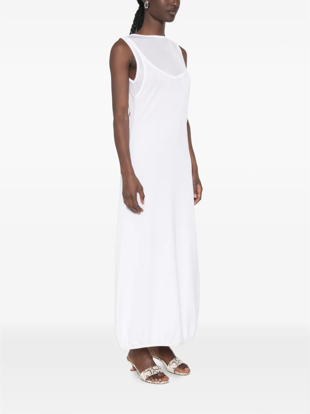 Liviana Conti Mouwloze maxi-jurk met gelaagd design Wit