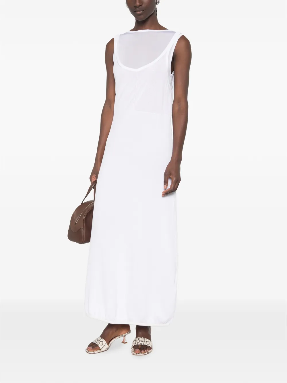 Liviana Conti Mouwloze maxi-jurk met gelaagd design Wit