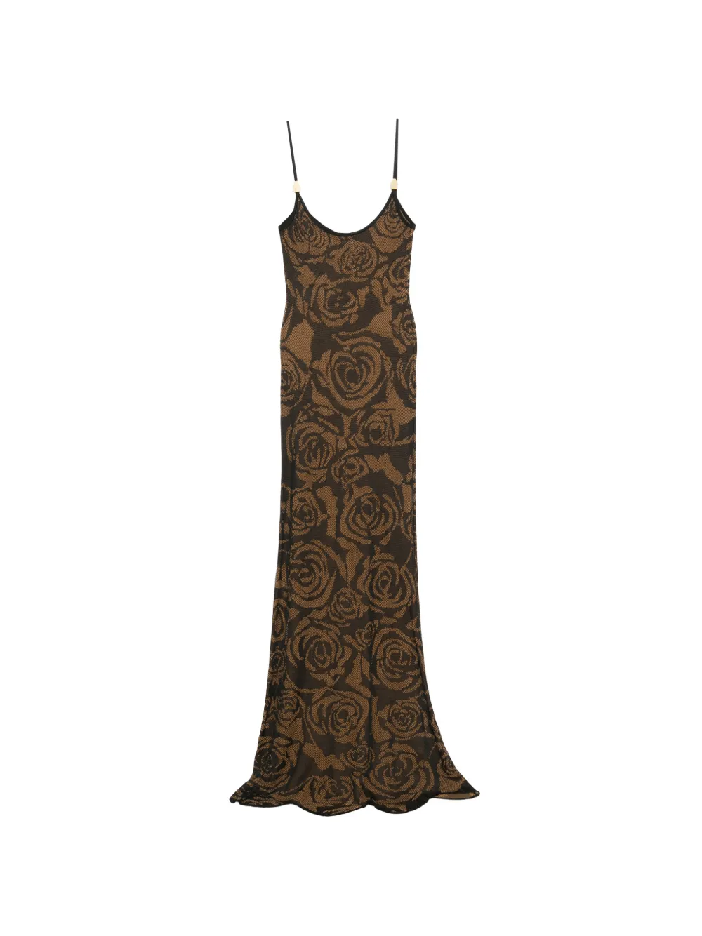 Just Cavalli floral strap maxi dress - Marrone