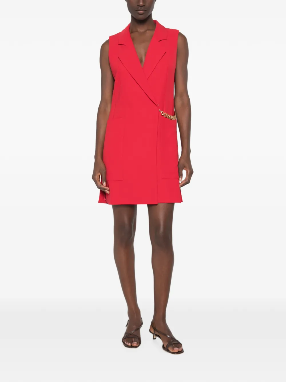 SIMONA CORSELLINI Mini-jurk met schakelketting Rood