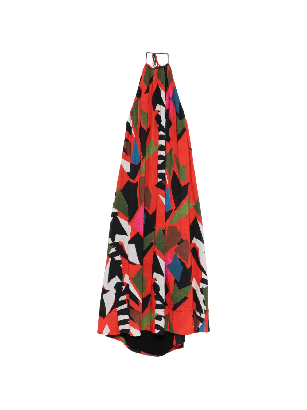 Osklen geometric-print maxi dress - Rosso