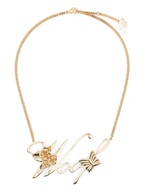 Blumarine rose-detail butterfly-detail necklace