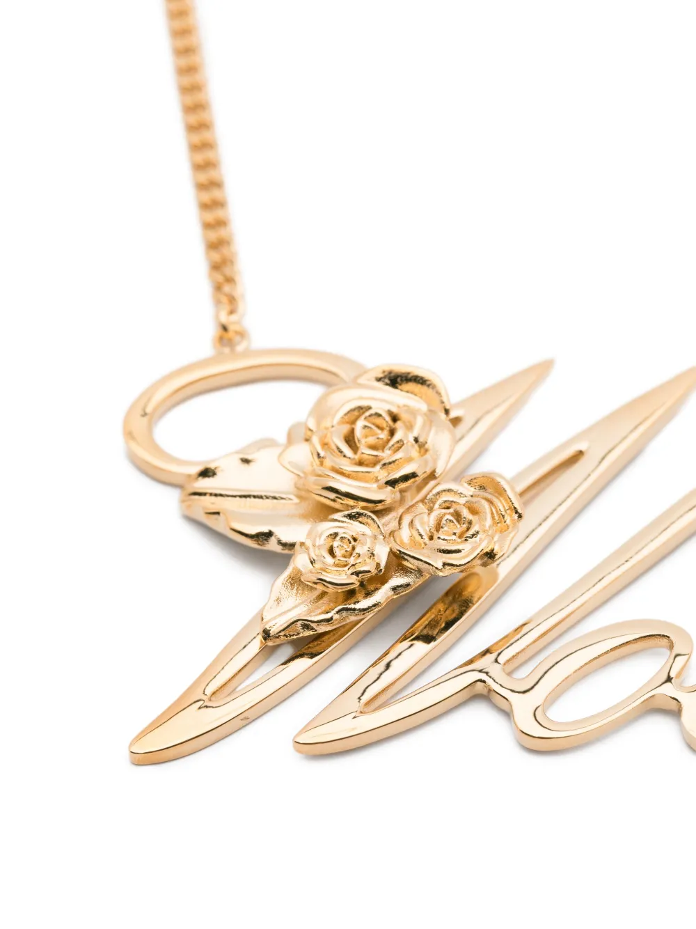 Blumarine Rose-detail Butterfly-detail Necklace In Gold