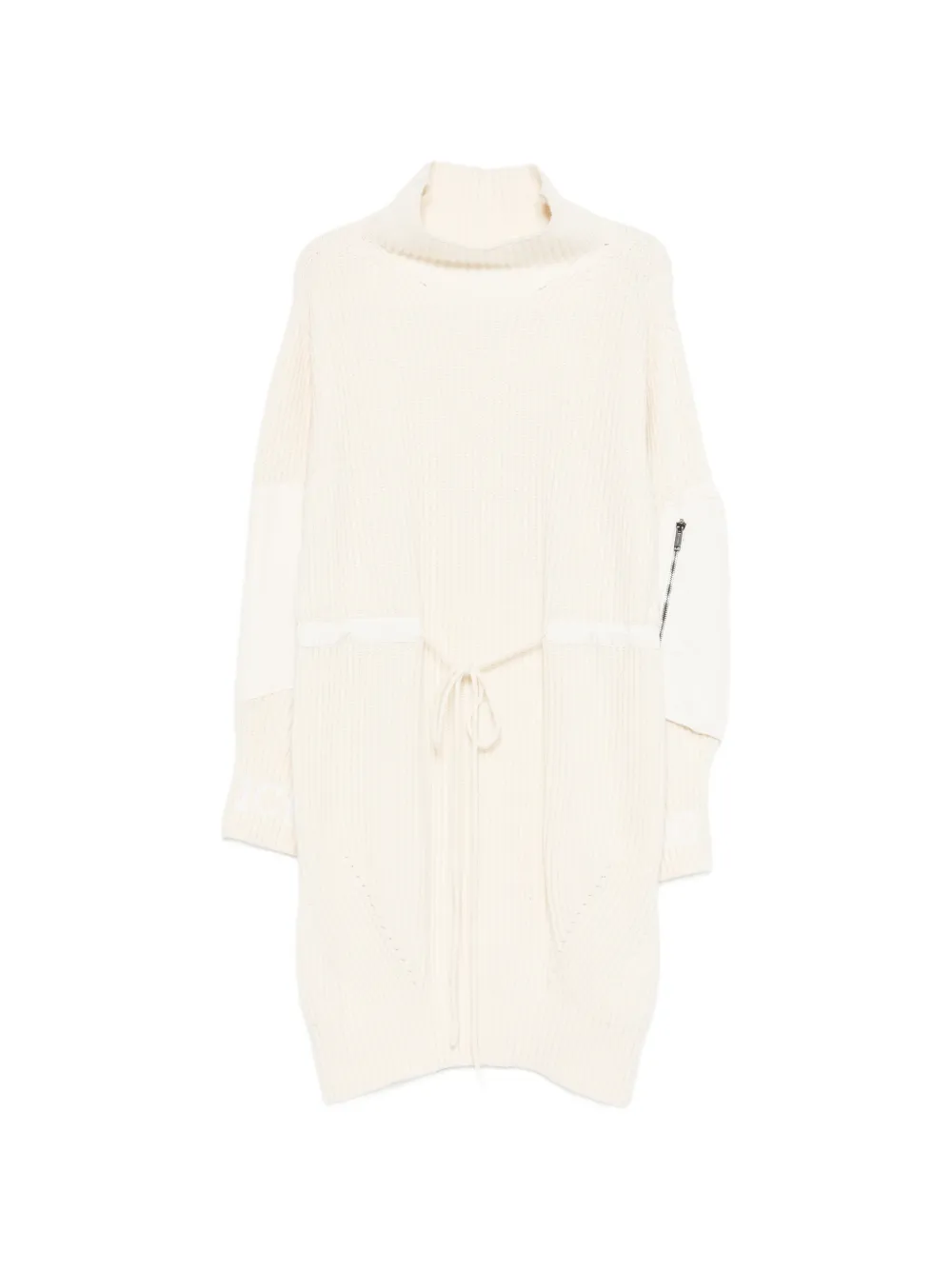 Iceberg turtleneck self-tie midi dress - Toni neutri