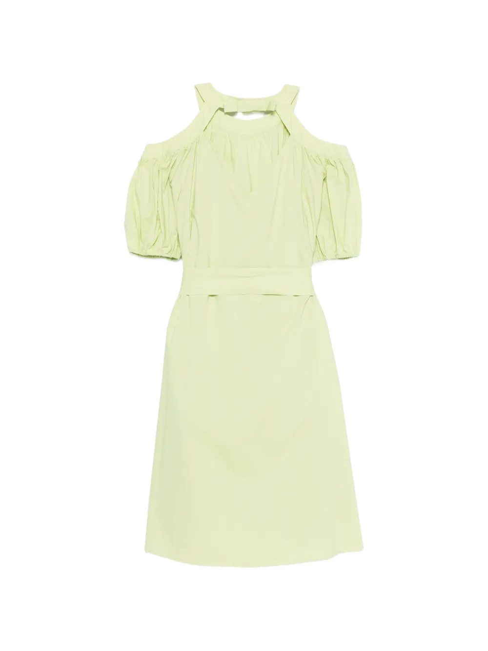 Vivetta Midi-jurk met open schouders en gestrikte taille Groen