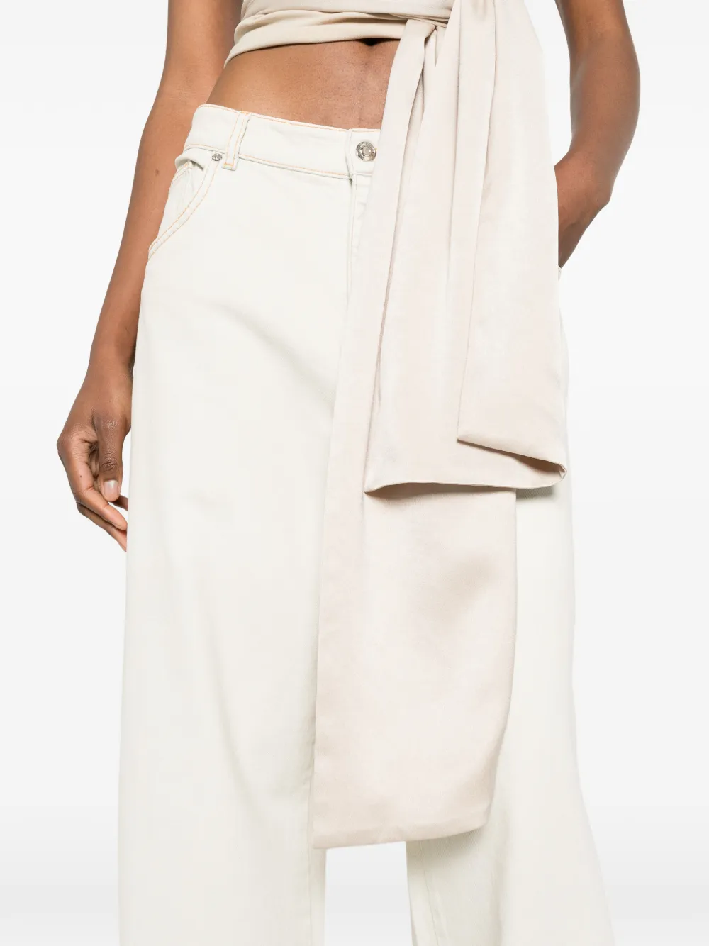 Blumarine Jeans met wijde pijpen Beige