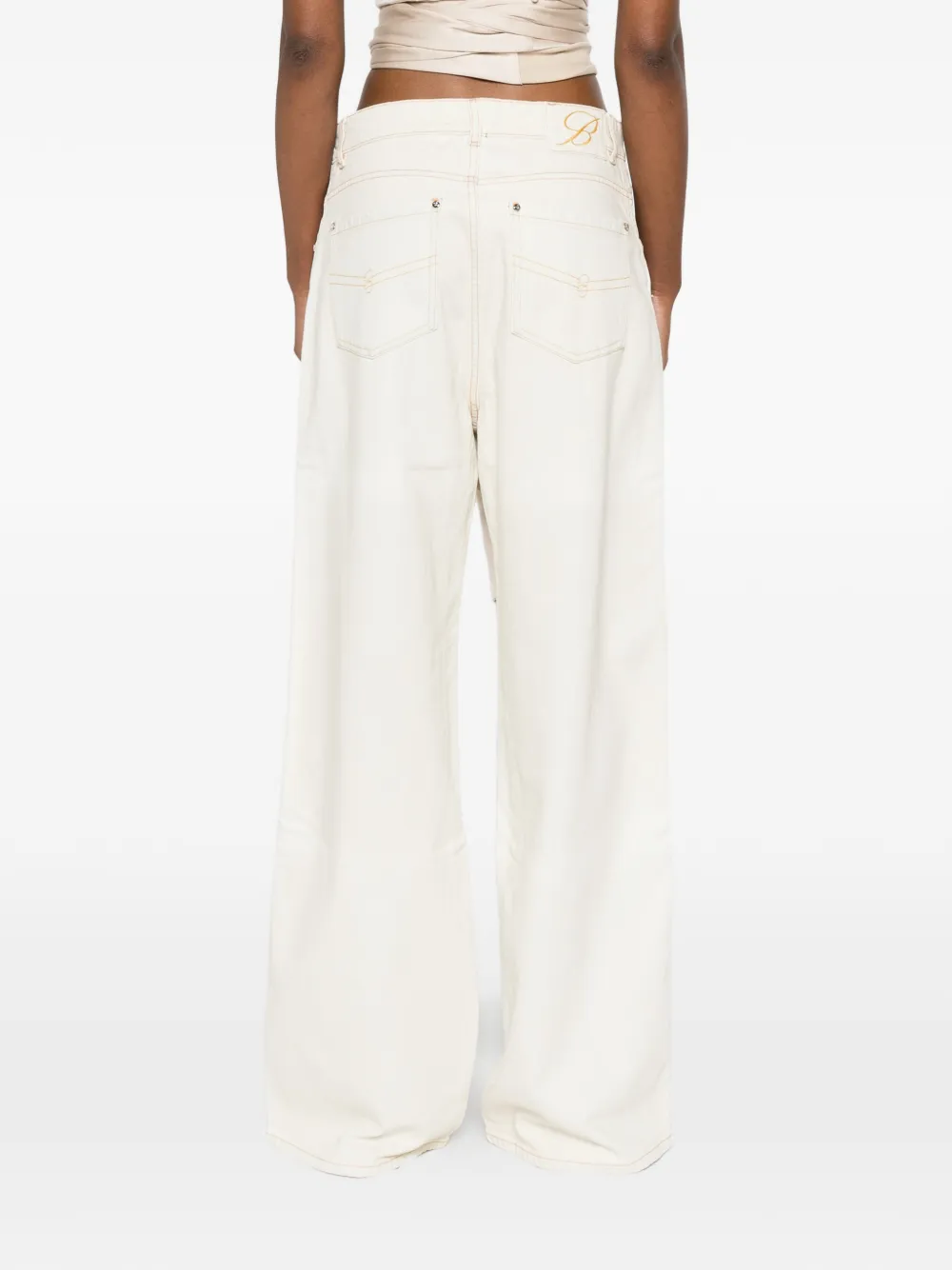Blumarine Jeans met wijde pijpen Beige