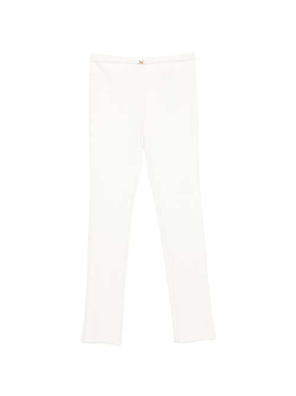 Blumarine logo-plaque flared trousers - Bianco