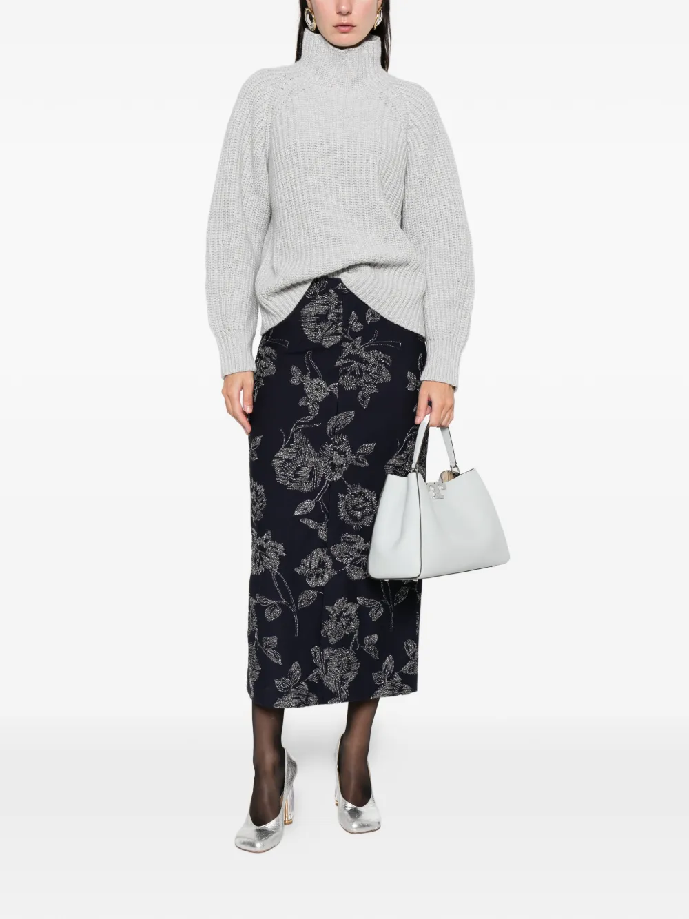 Liviana Conti High-neck Sweater In Gray