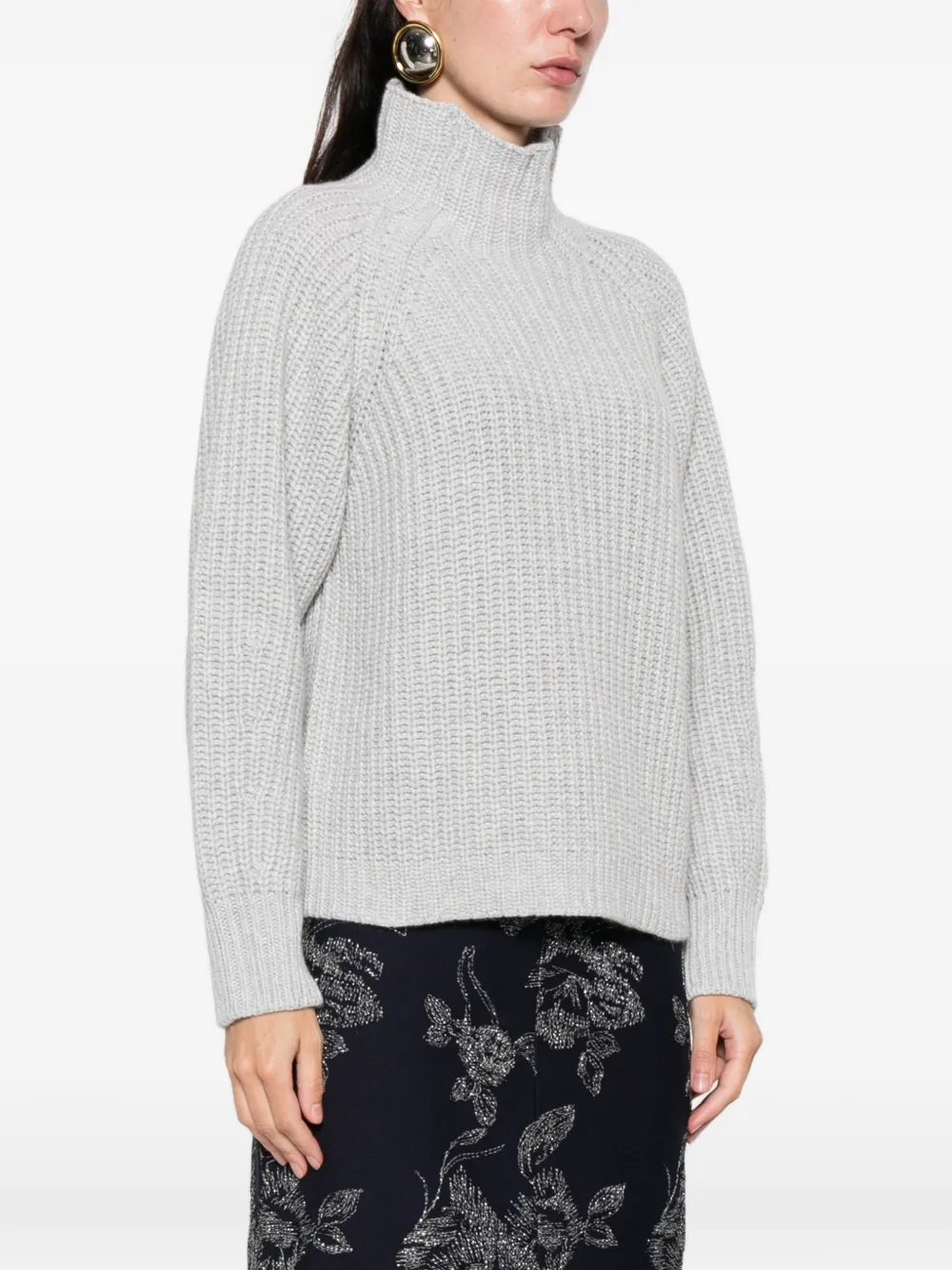 Liviana Conti High-neck Sweater In Gray