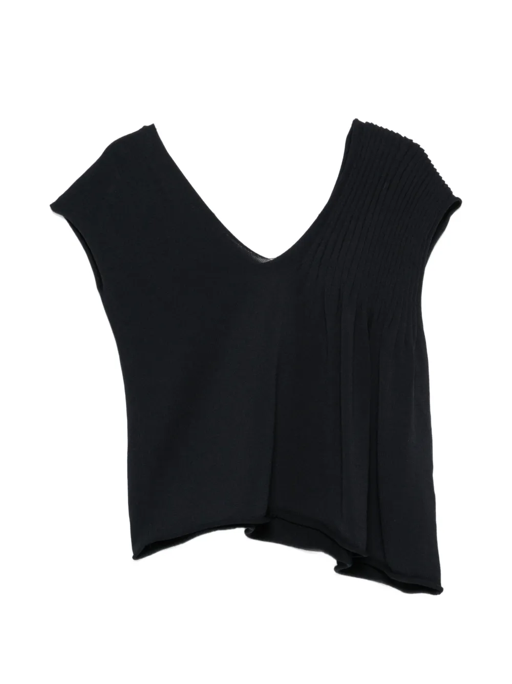 Liviana Conti pleated V-neck top - Blau